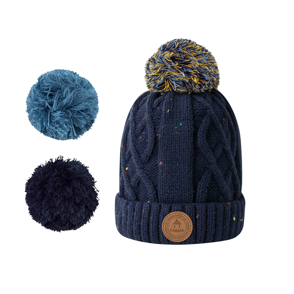 Beanie Jus de Pomme Bleu Marine Polaire