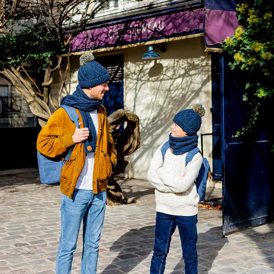 Beanie Jus de Pomme Bleu Marine Polaire