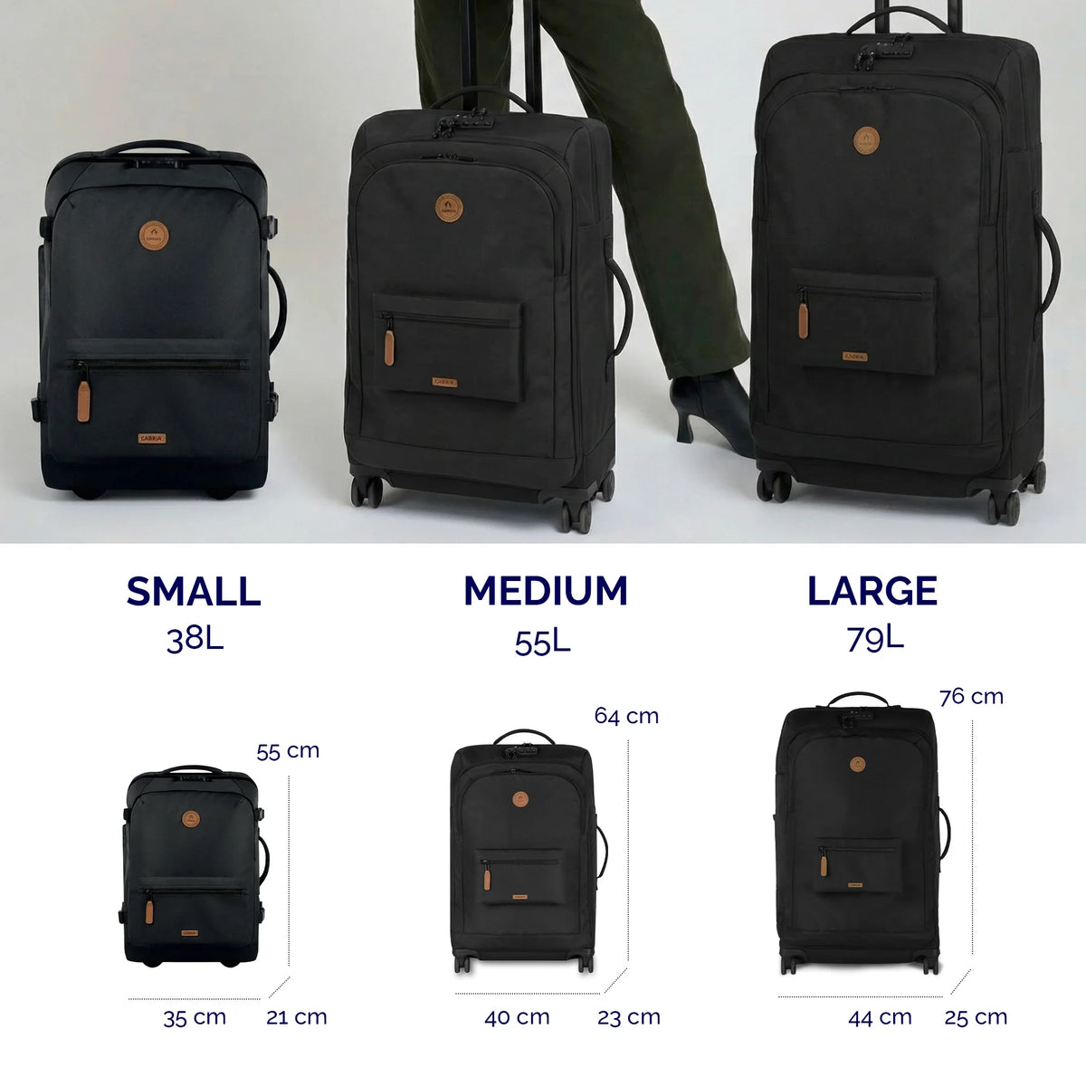 4-Wheel Soft Suitcase Small Getaria