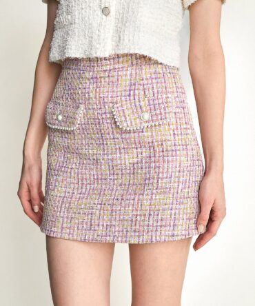 Pink Fake Pocket Skirt