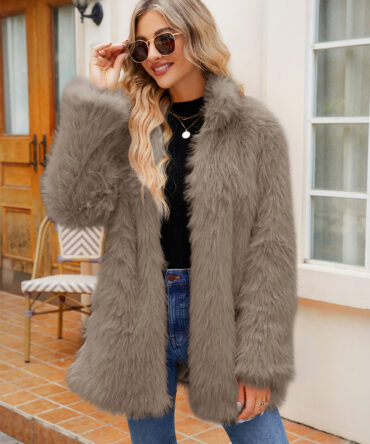 Shaggy Faux Fur Jacket with Hidden Closure