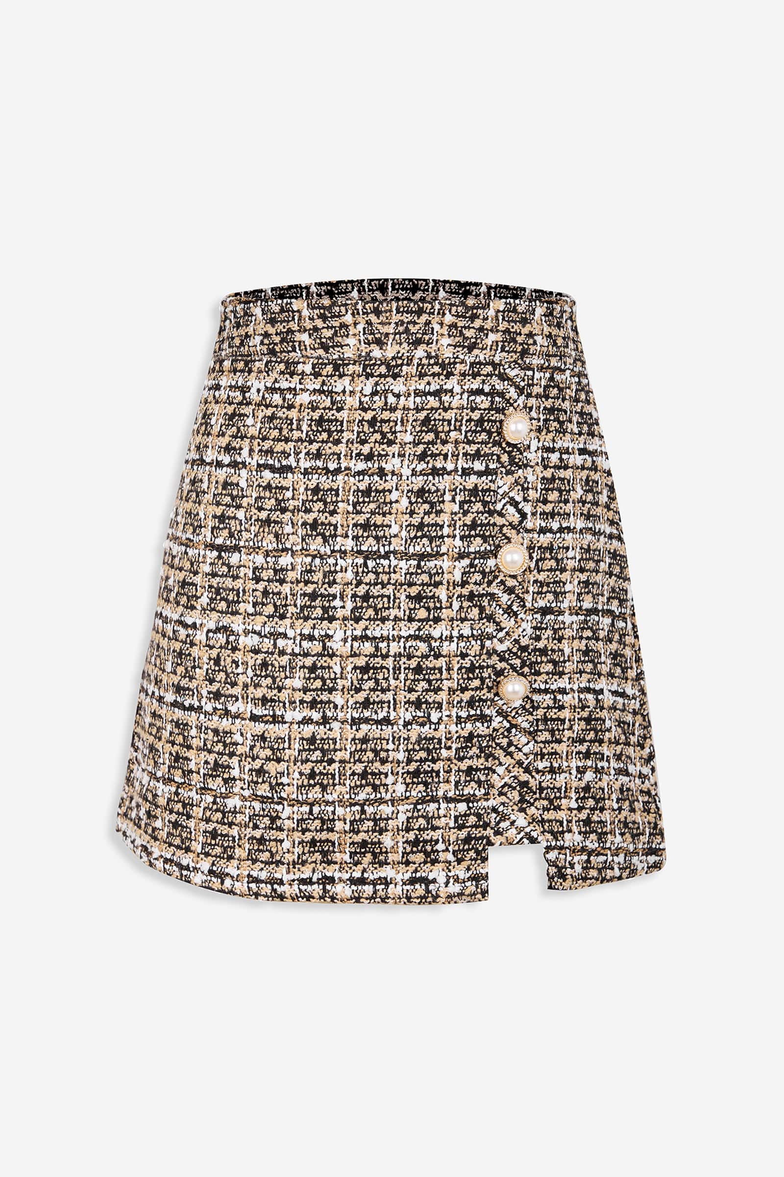 Abigale Beige Check Skirt