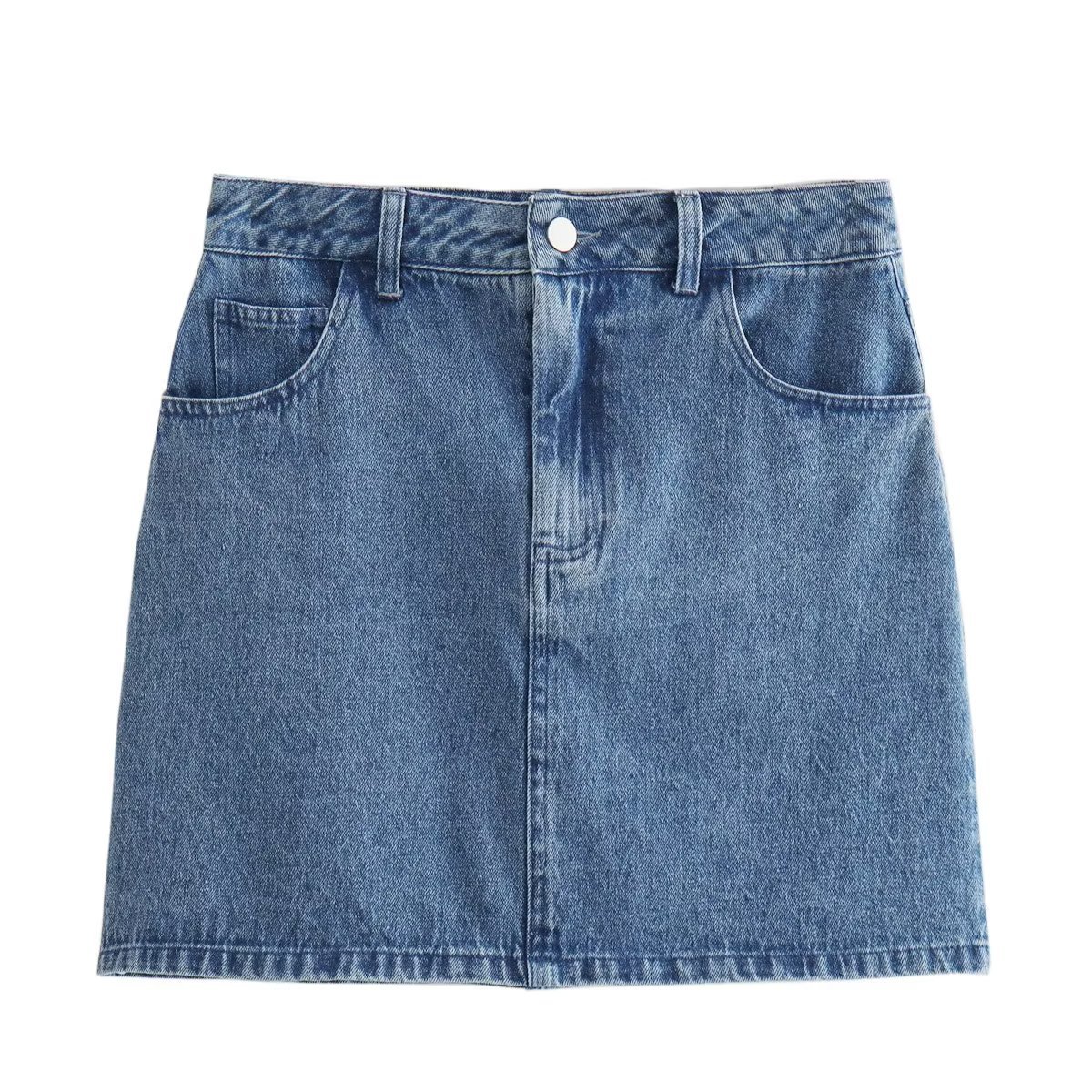 Summer New Solid Color Denim Skirt A-line Skirt