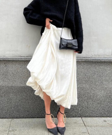 Summer New Balloon Skirt Fashion Casual Simple Solid Color Paired High Waist Puffy Skirt Half Skirt